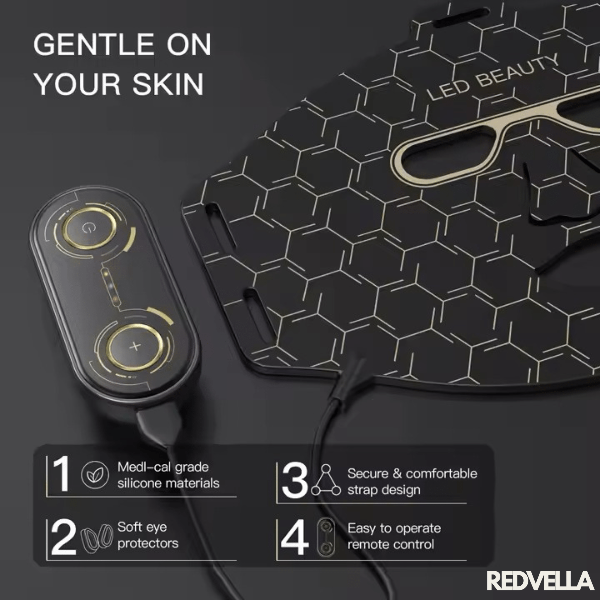GlowMaskPro - With Neck Piece - REDVELLA